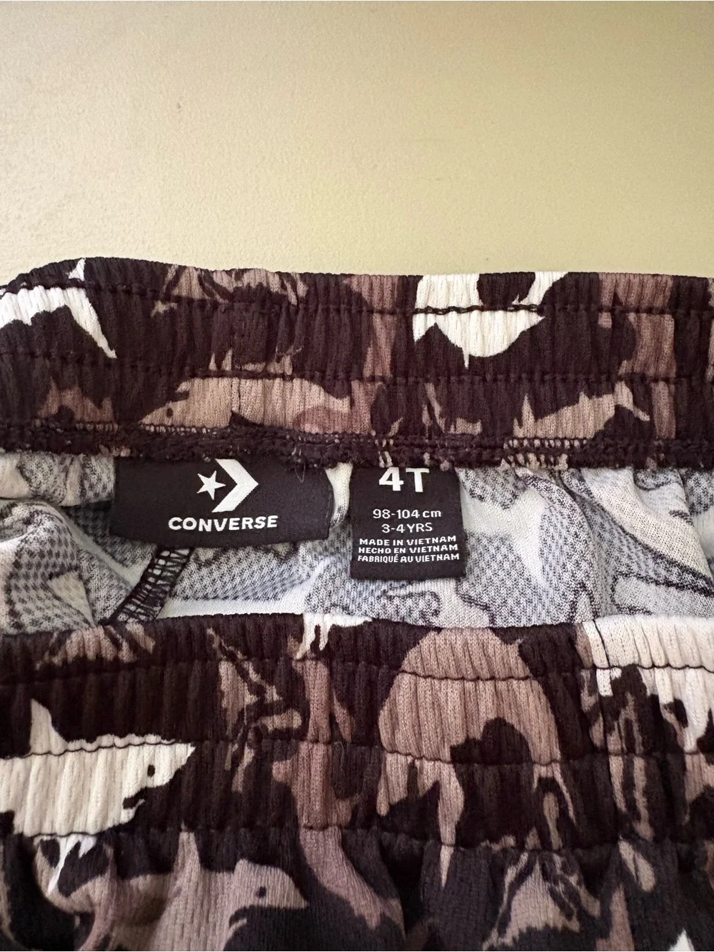 Converse Boys Shark Print Shorts - Black, Brown & White